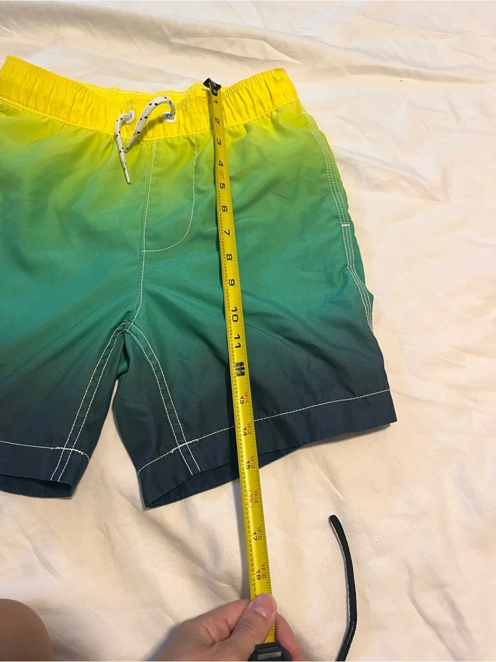 GAP Kids Boys M 8 Gap Surf Ombré Swim Trunks Board Shorts Yellow Green Blue